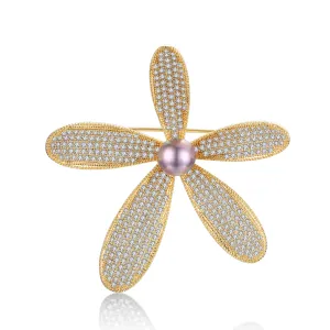 Sweet Magnolia Edison Pearl Brooch