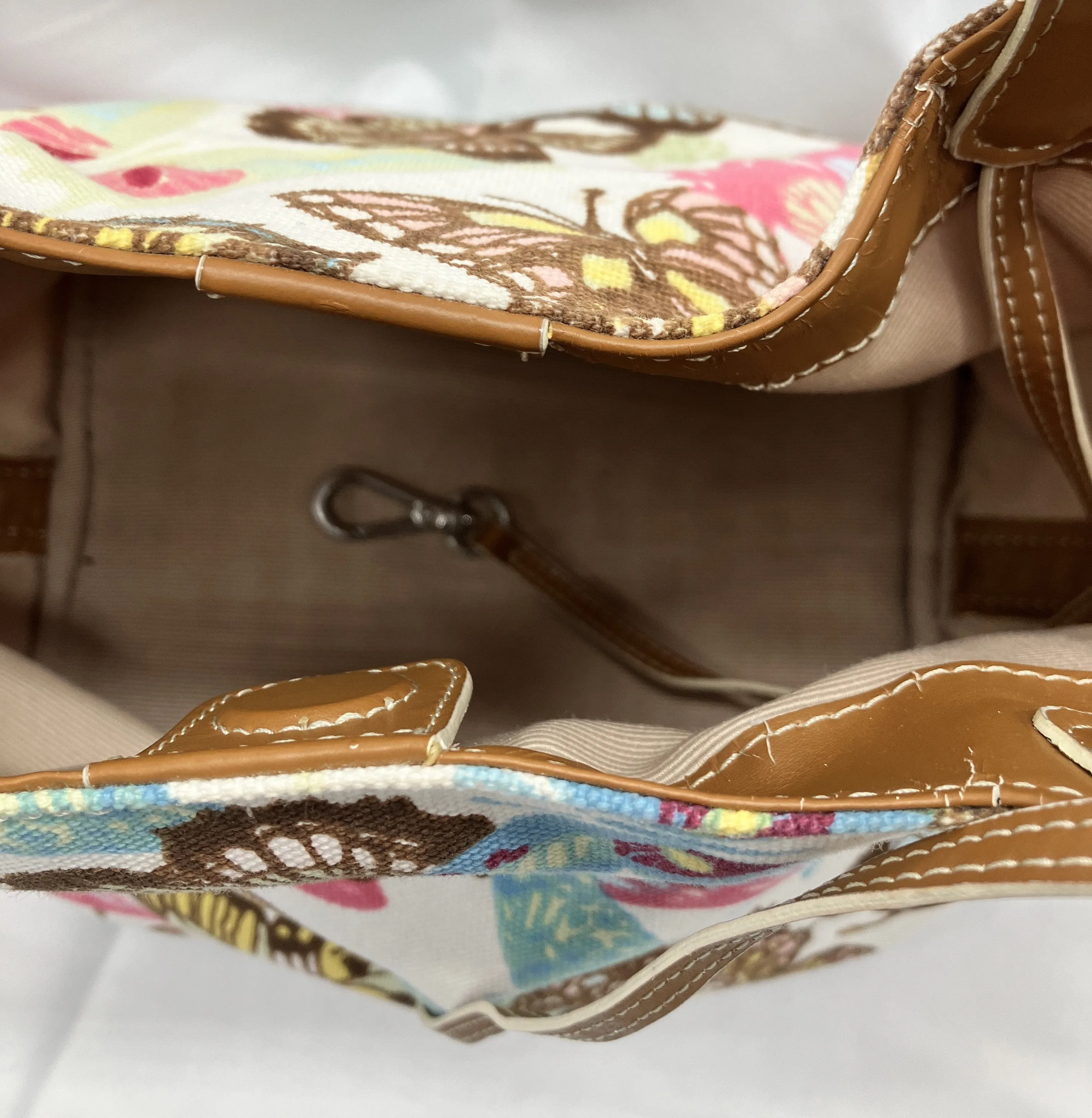 Talbots Butterfly Fabric Purse, Cotton with Polyester Liner, Preowned