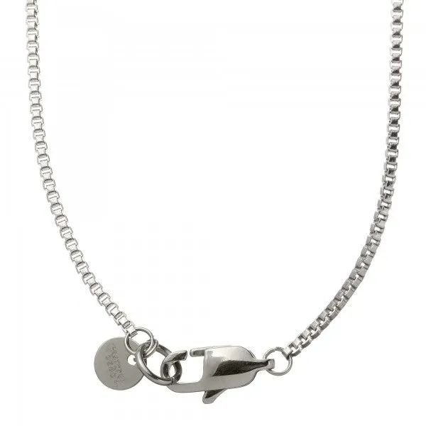 Tateossian Grateful Dead Gothic Rose Skull Pendant Necklace, Silver Steel, 48.5 cm Chain Length