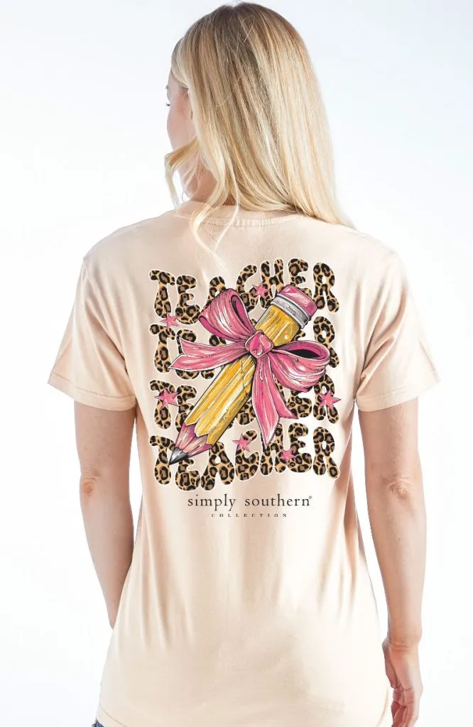 Teacher Bow Short Sleeve Tee by Simply Southern