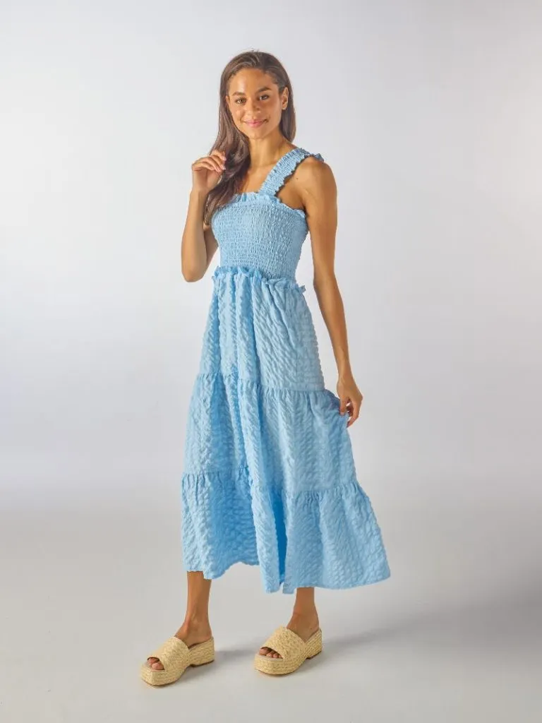 Textured Maxi Dress by Simply Southern - Light Blue