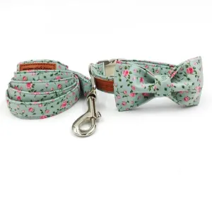The French Bulldog Rose Collar and Bowtie Set