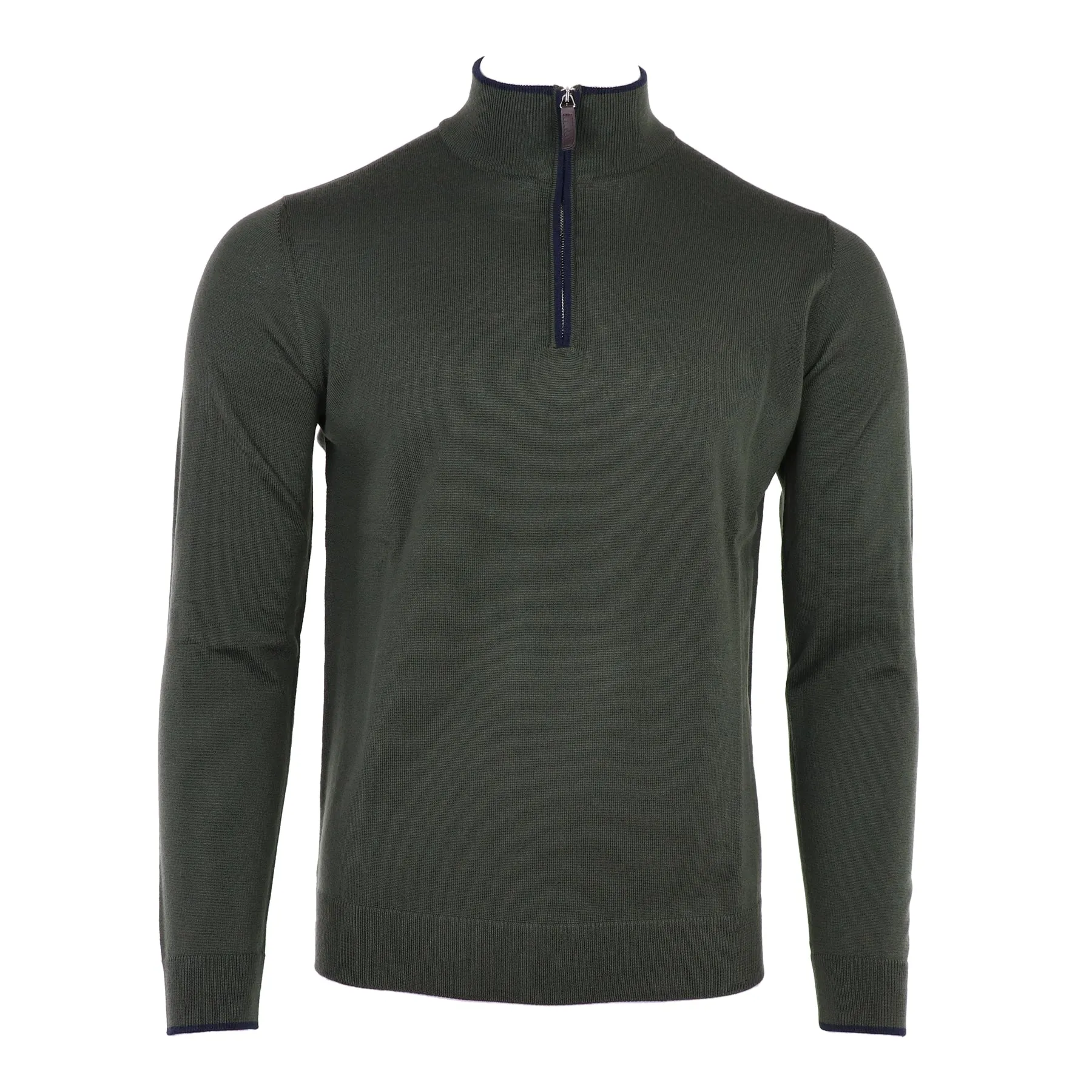 The Hagen Quarter Zip in Olive/Navy
