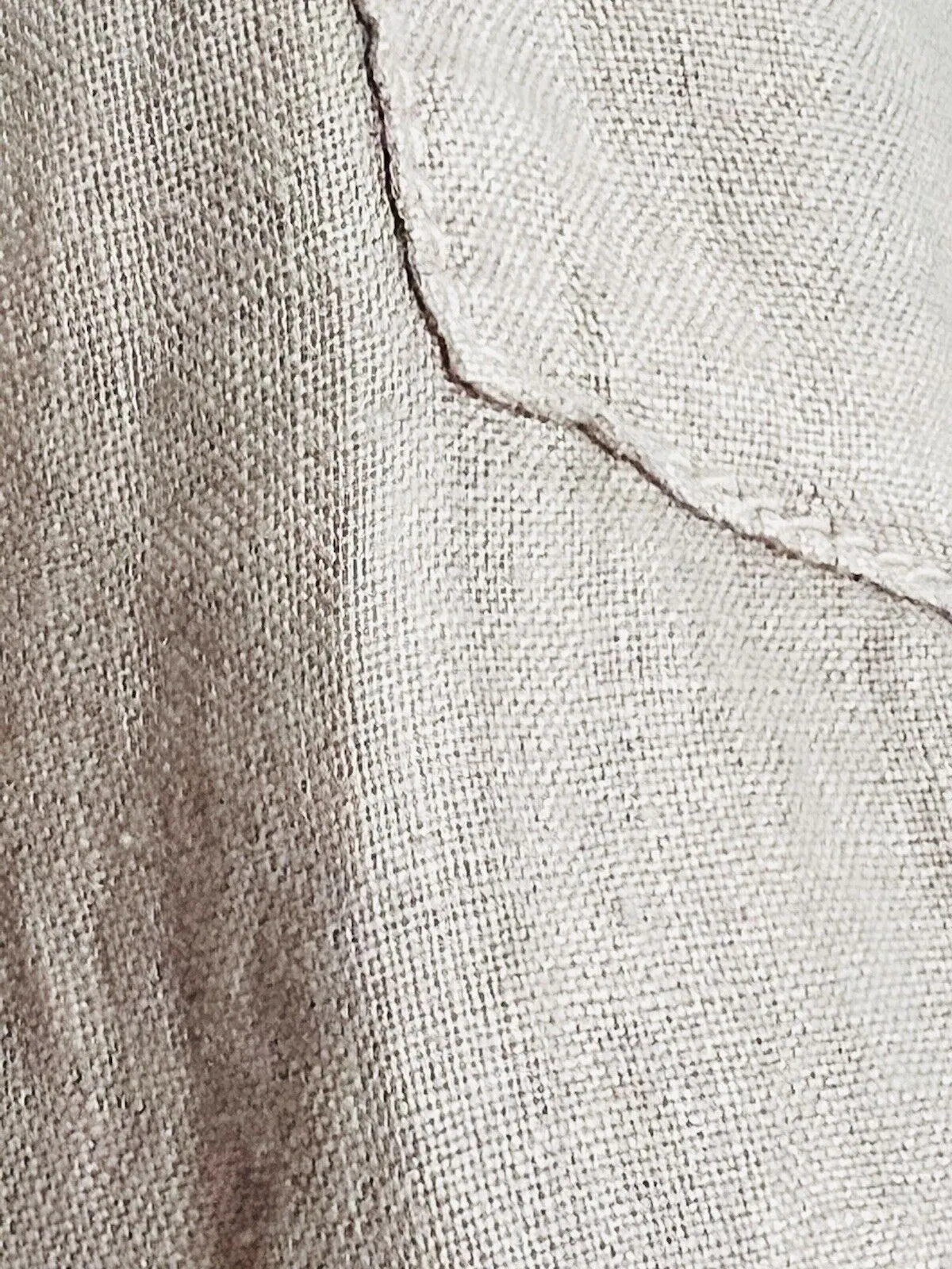 THE NEW IVY BRAND Mens Button Up Shirt Sz XL Beige 100% Linen Long Sleeve