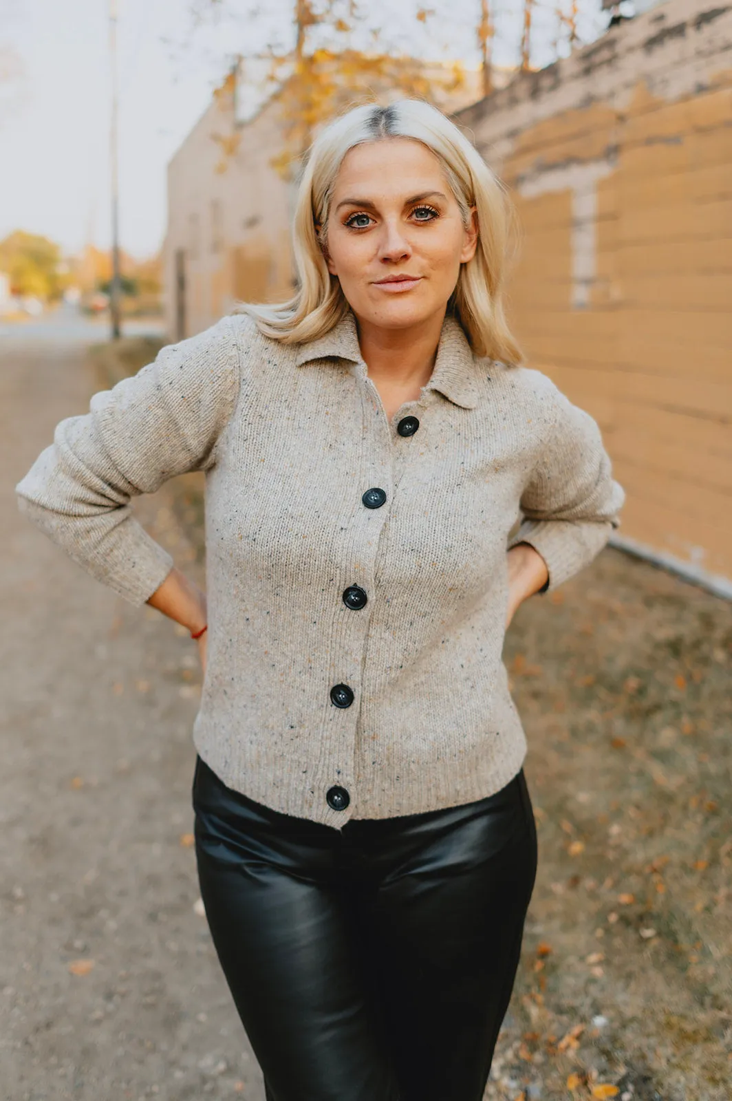 The Renette Button Cardigan by Part Two - Natural - PLUS