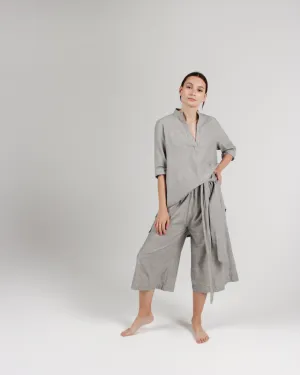 The Tie-Waist Culotte in Stripe