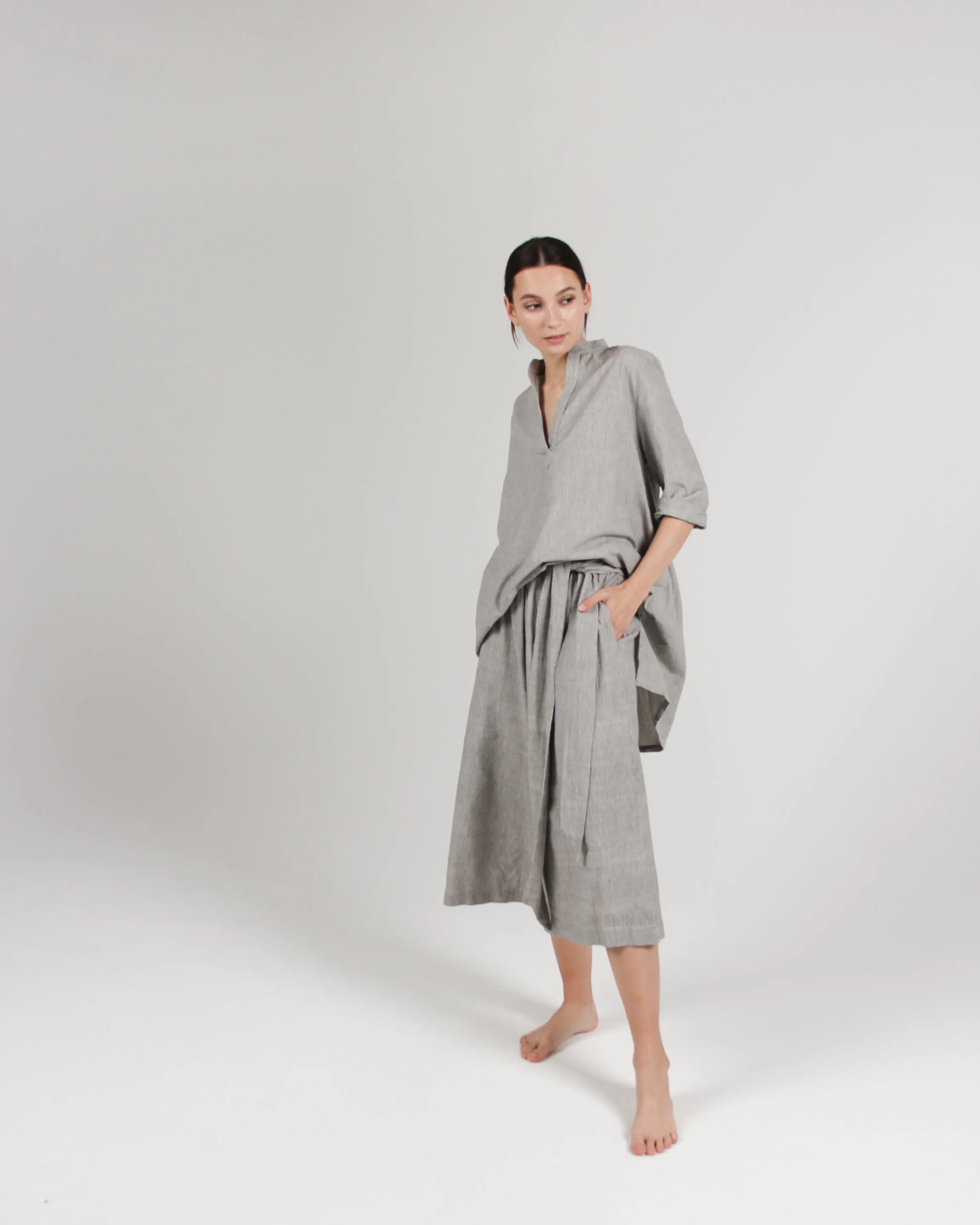 The Tie-Waist Culotte in Stripe