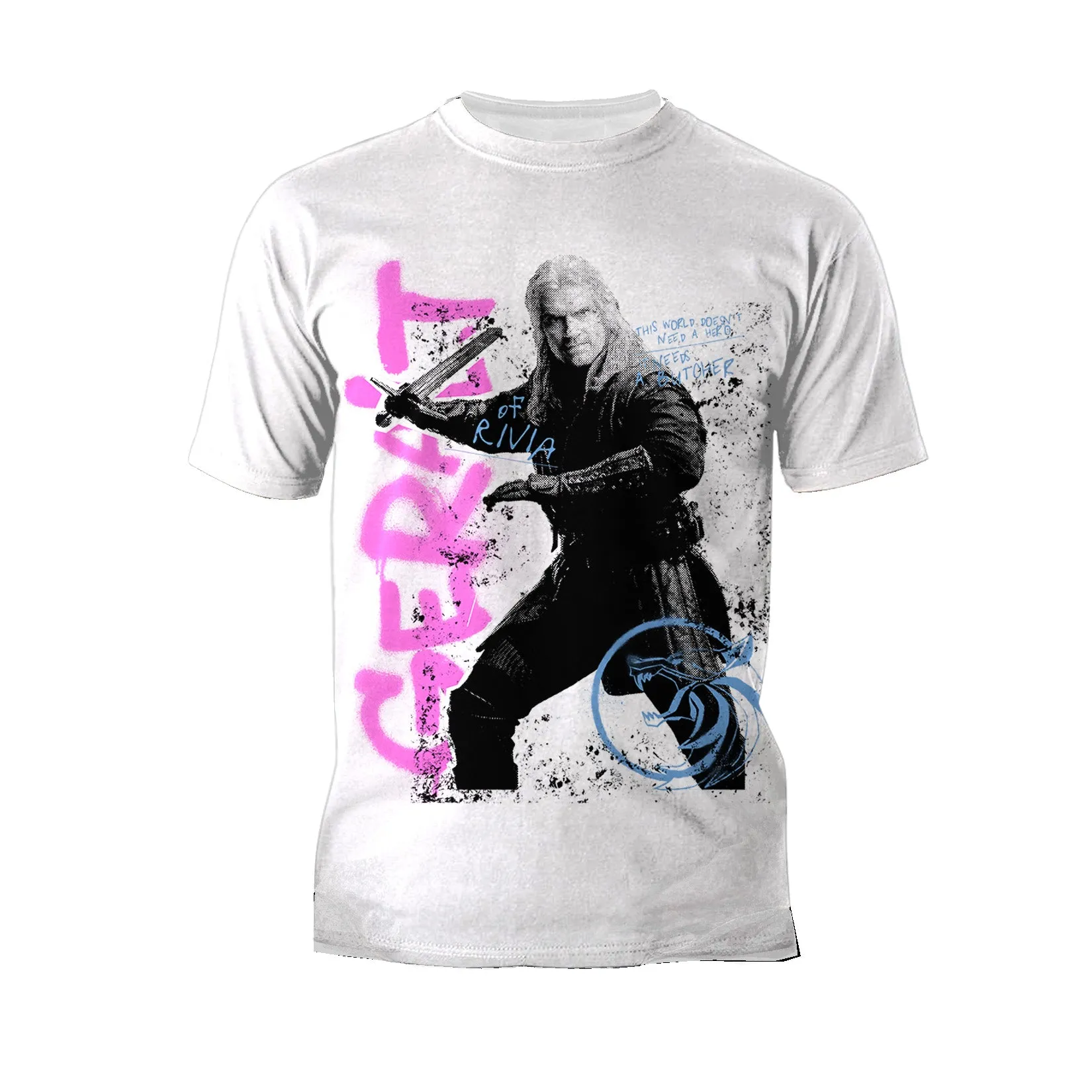 The Witcher Geralt Graffiti Slayer Official Men's T-Shirt