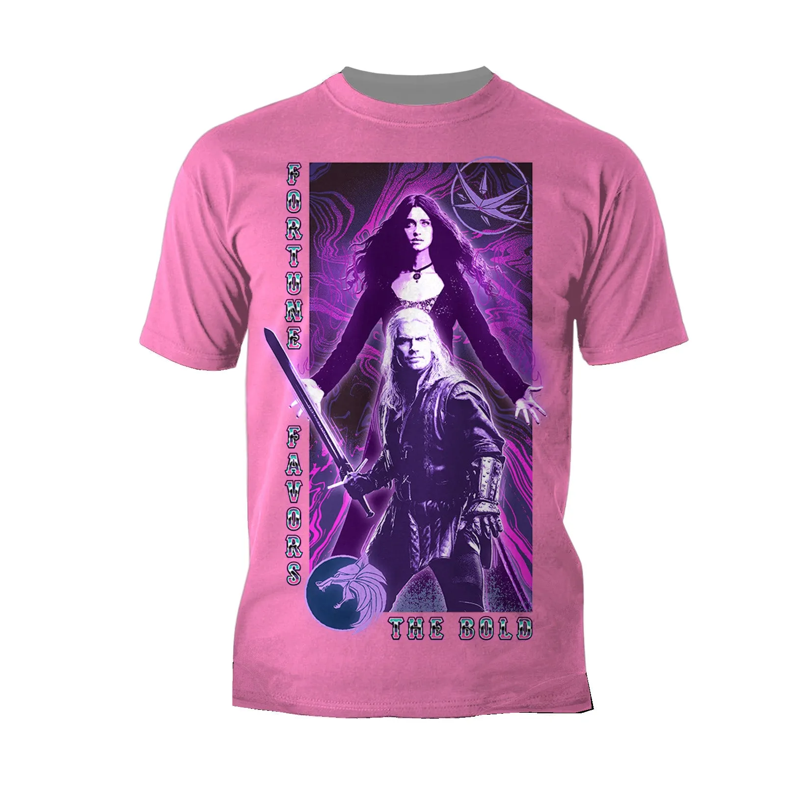 The Witcher Geralt Yennefer Portrait Bold Official Men's T-Shirt