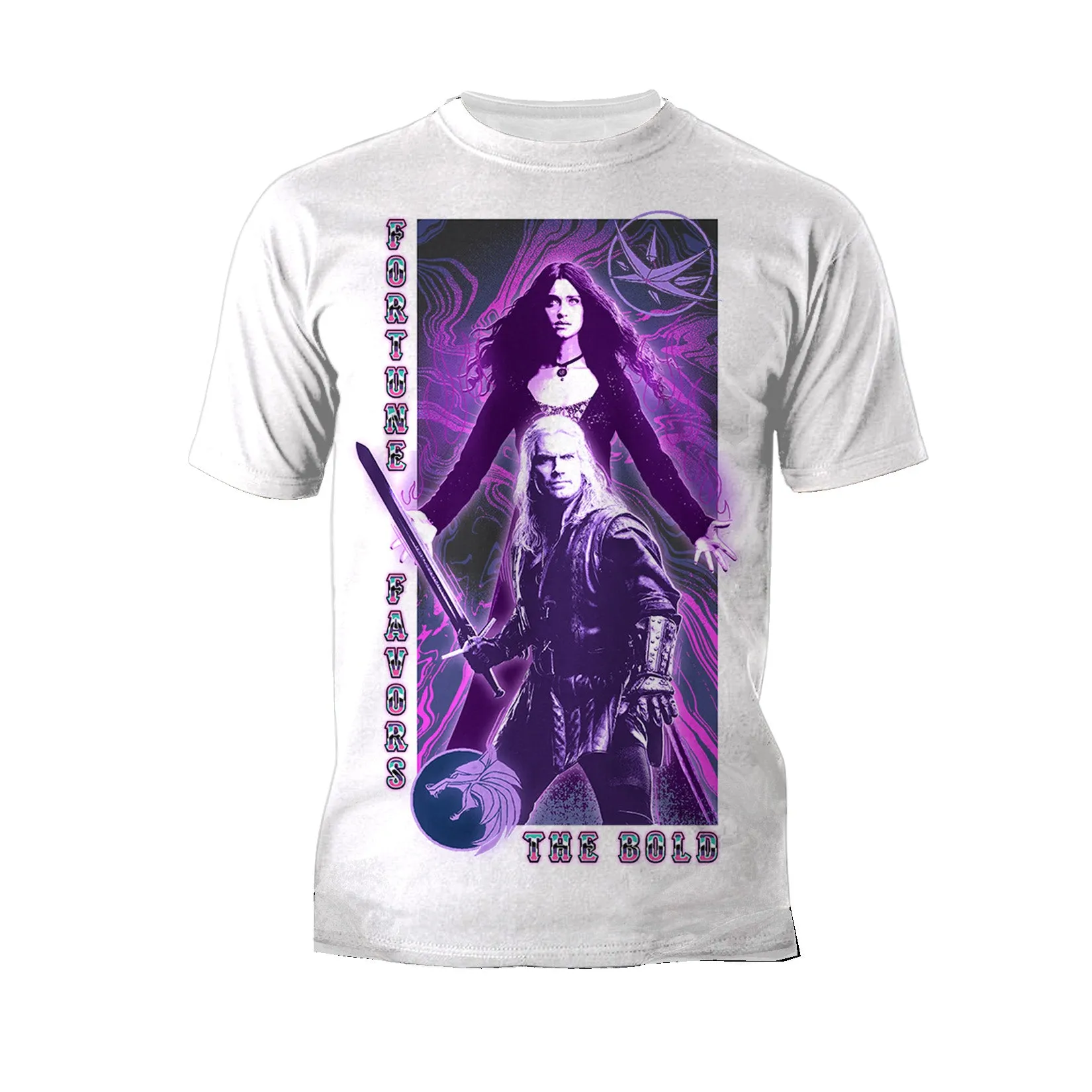 The Witcher Geralt Yennefer Portrait Bold Official Men's T-Shirt
