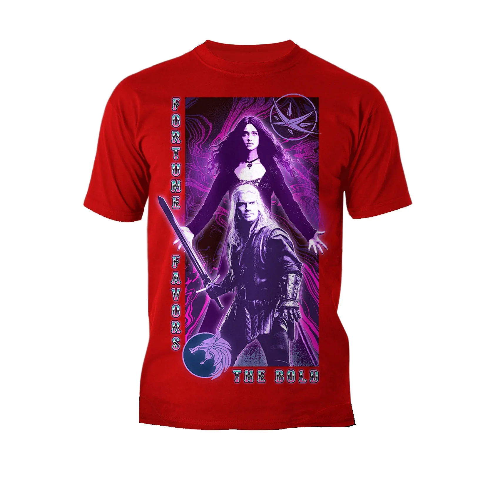 The Witcher Geralt Yennefer Portrait Bold Official Men's T-Shirt