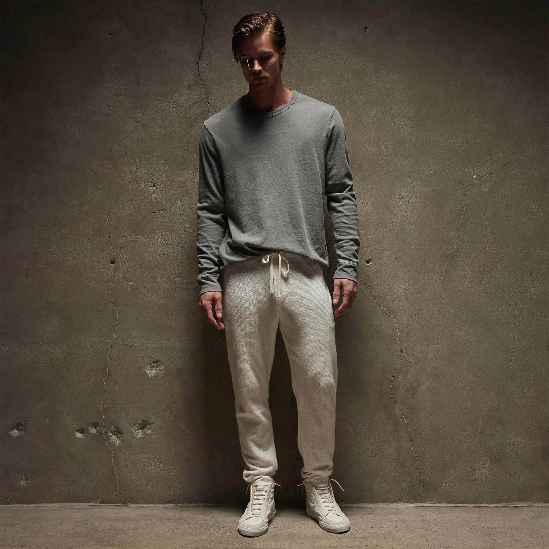 Thermal Knit Lounge Pant - Oyster