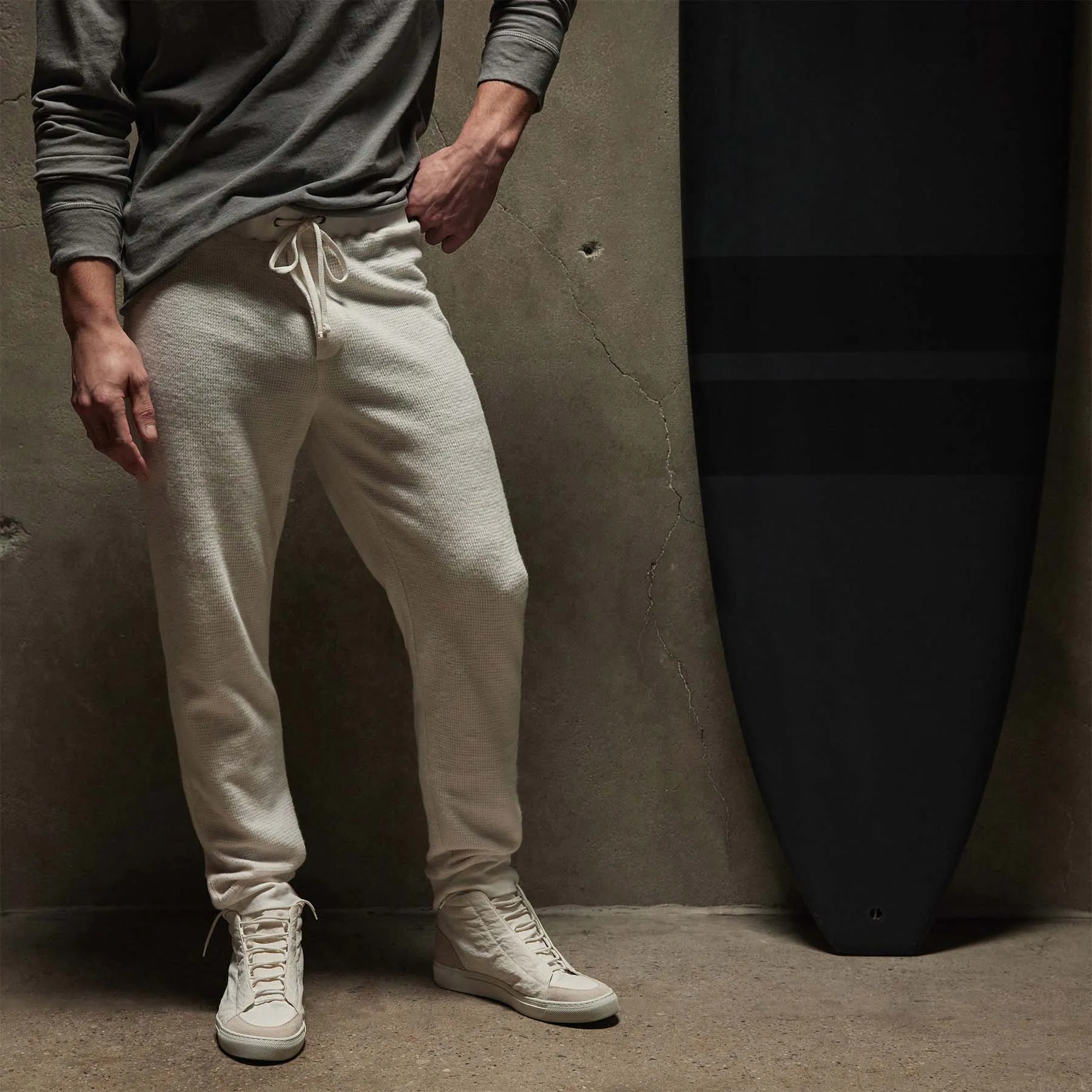 Thermal Knit Lounge Pant - Oyster