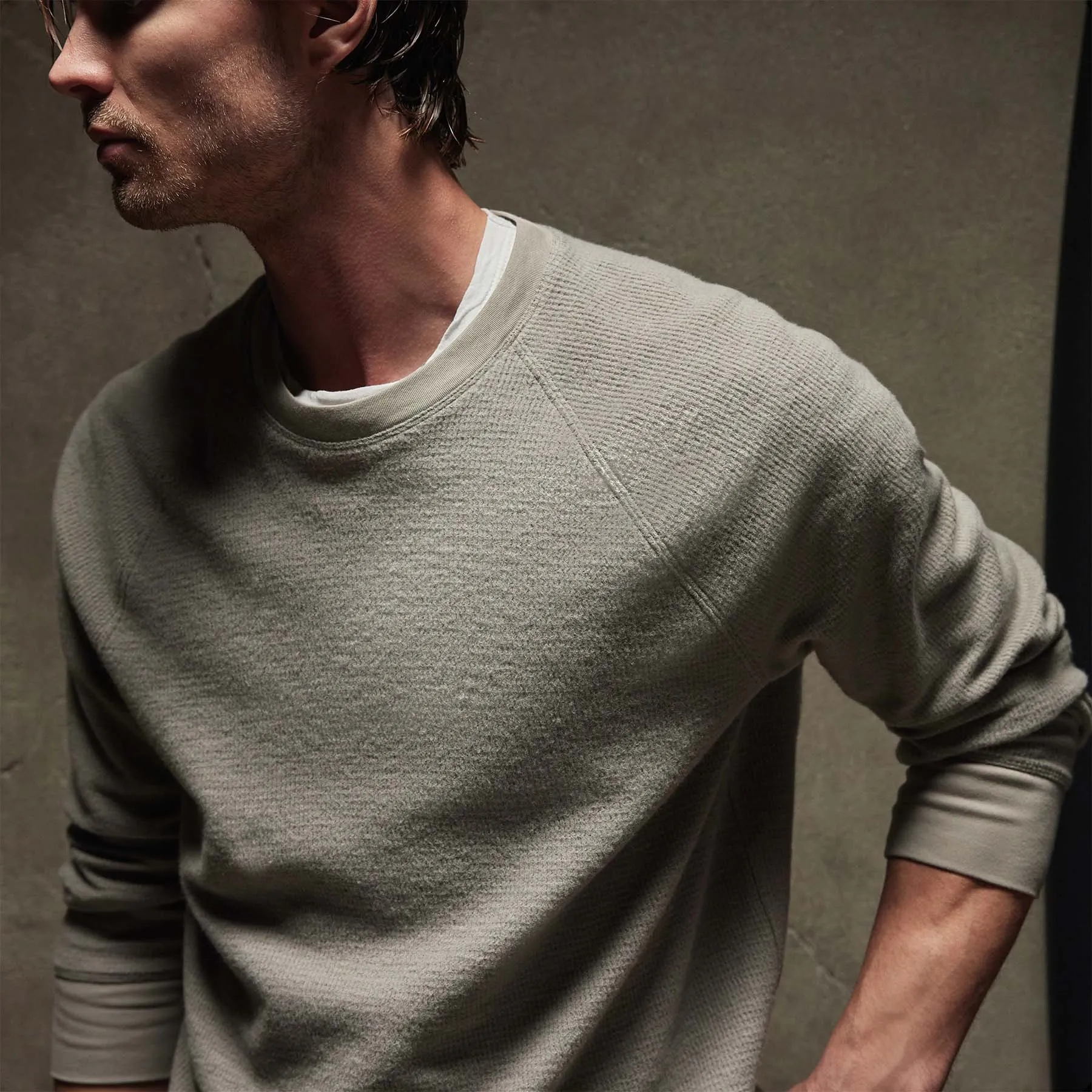 Thermal Knit Raglan Top - Dapple