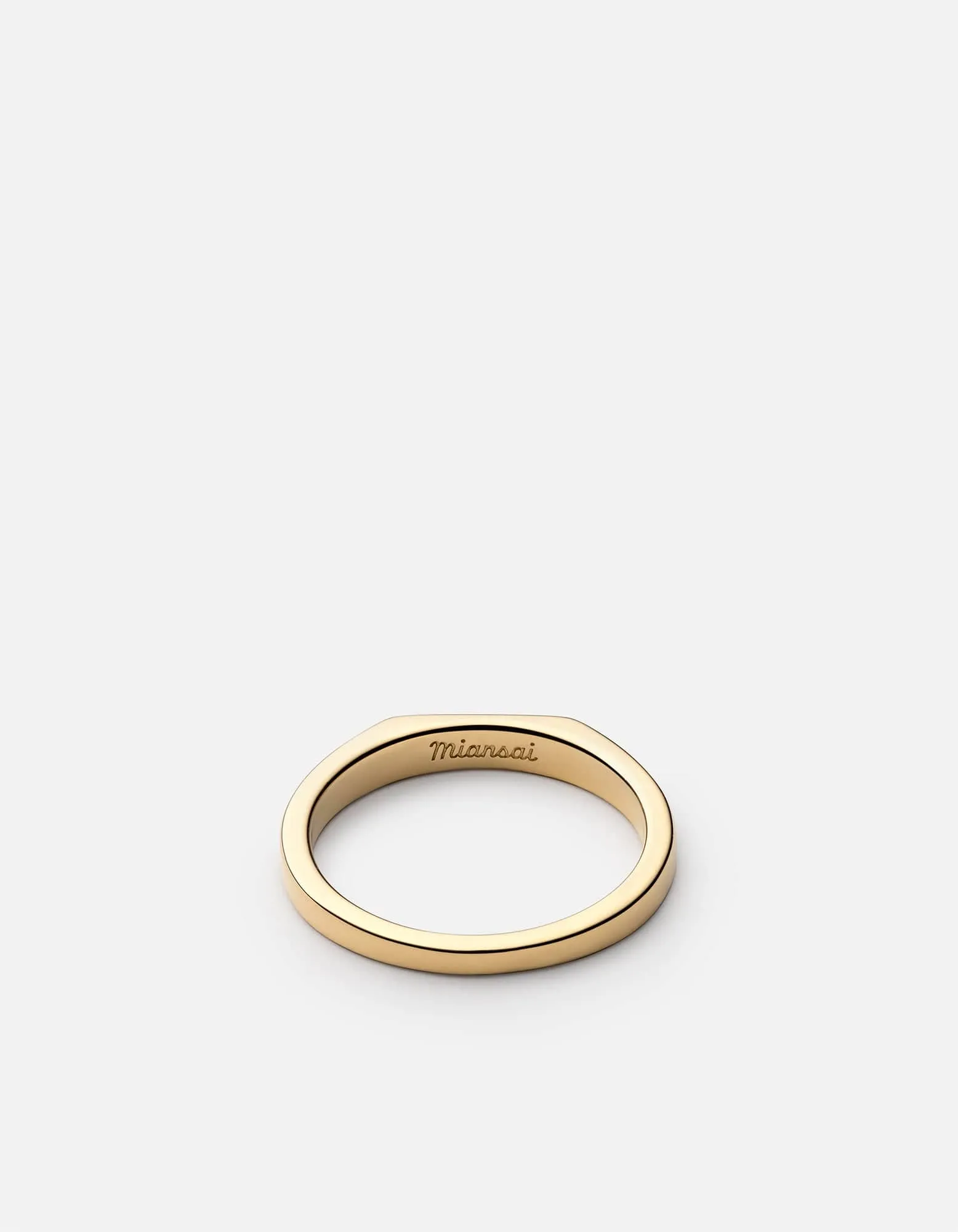 Thin Geo Diamond Ring, Gold