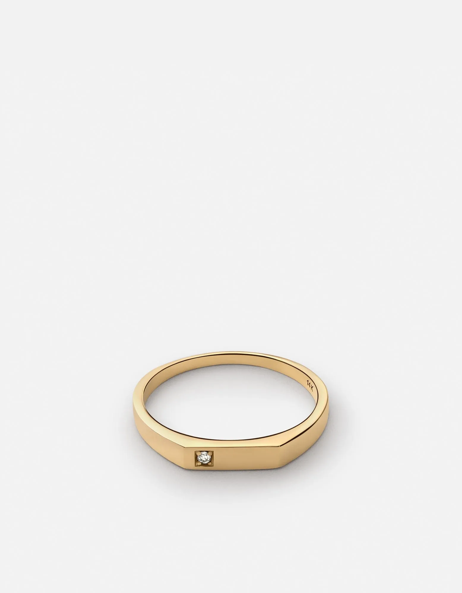 Thin Geo Diamond Ring, Gold