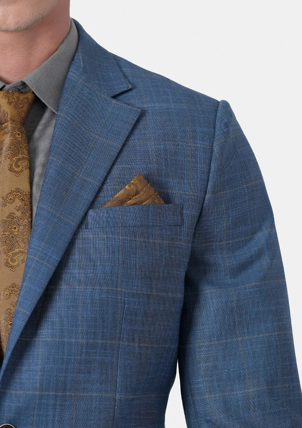 Thompson Sky Blue Windowpane Suit