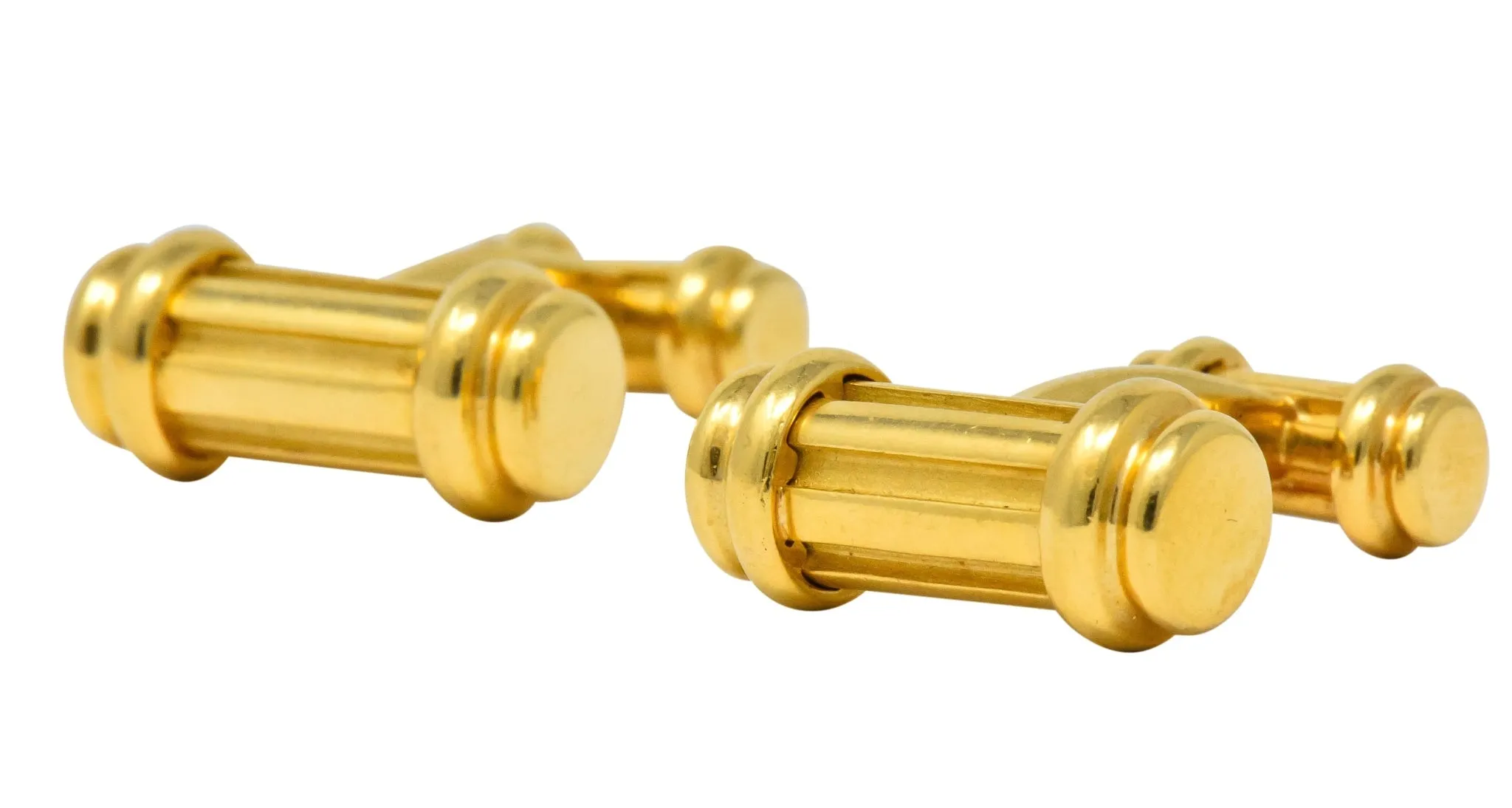 Tiffany & Co. 18 Karat Yellow Gold Atlas Cufflinks Circa 1990's