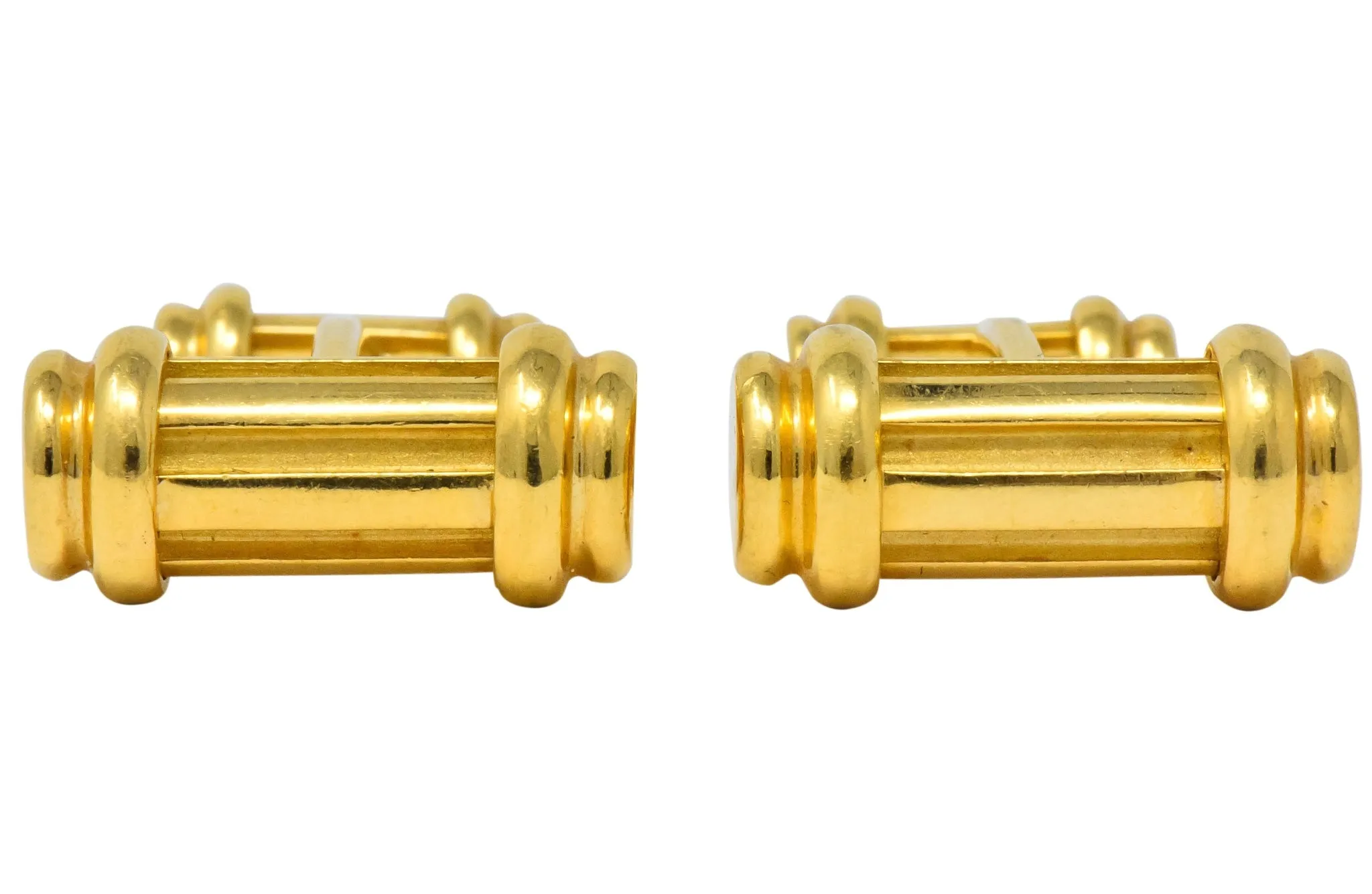 Tiffany & Co. 18 Karat Yellow Gold Atlas Cufflinks Circa 1990's