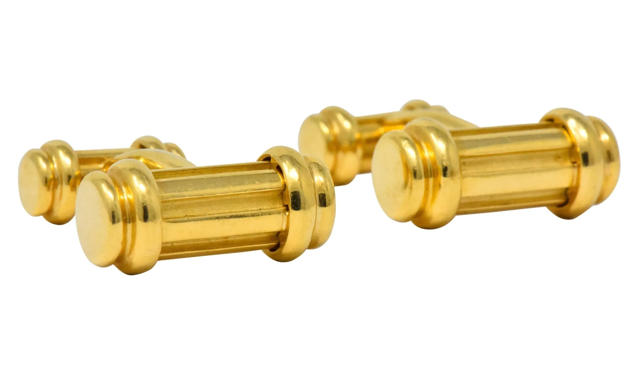 Tiffany & Co. 18 Karat Yellow Gold Atlas Cufflinks Circa 1990's