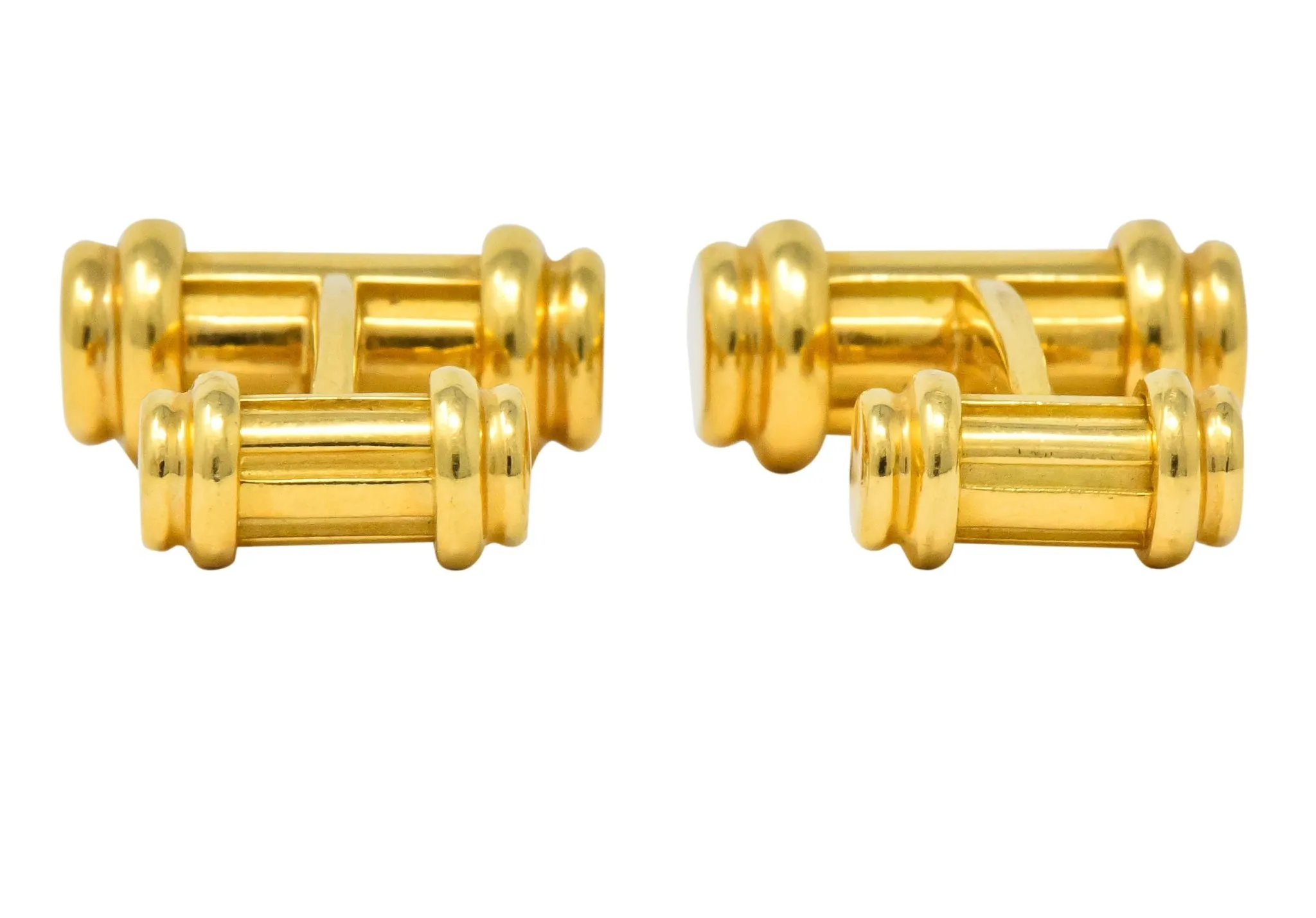 Tiffany & Co. 18 Karat Yellow Gold Atlas Cufflinks Circa 1990's