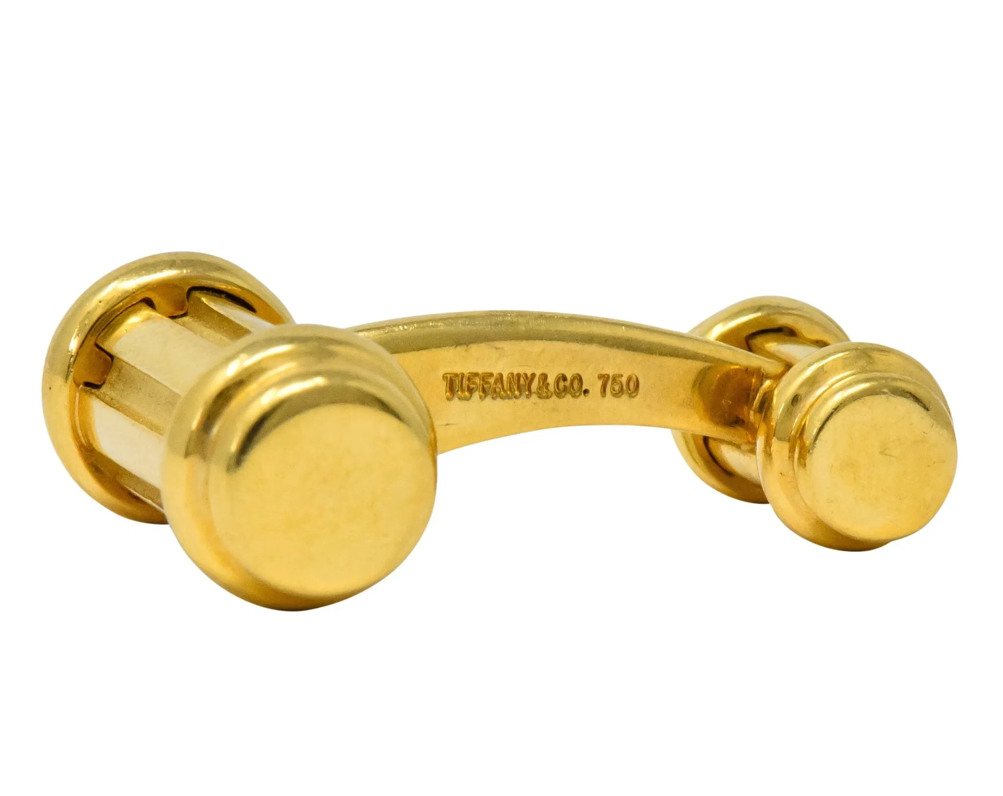 Tiffany & Co. 18 Karat Yellow Gold Atlas Cufflinks Circa 1990's