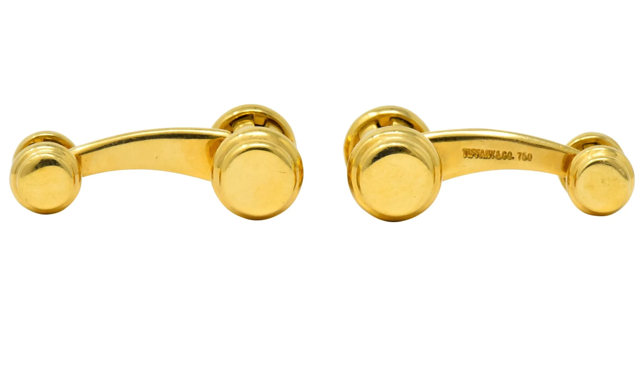 Tiffany & Co. 18 Karat Yellow Gold Atlas Cufflinks Circa 1990's
