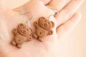 Tiny Teddy Earrings  – Realistic Handmade Aussie Biscuit Accessories | Polymer Clay Jewelry