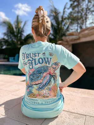 'Trust The Flow' Turtle Tracking Tee by Simply Southern (Ships Mid-March)