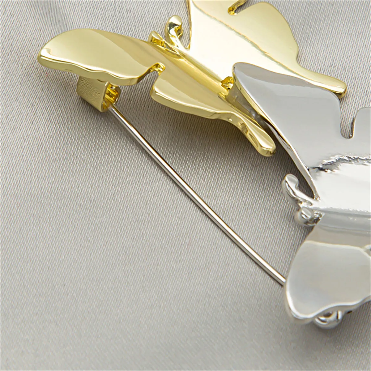 Two-Tone Double Butterfly Brooch