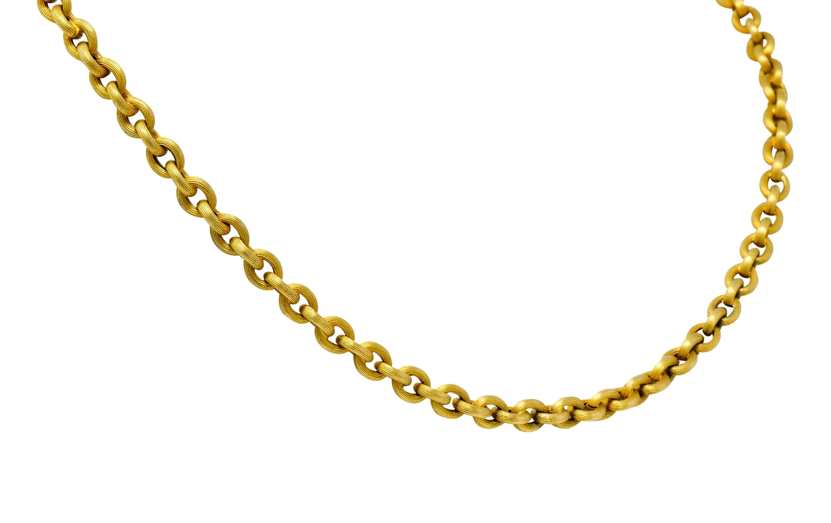 Victorian 18 Karat Gold 19 Inch Cable Chain Necklace
