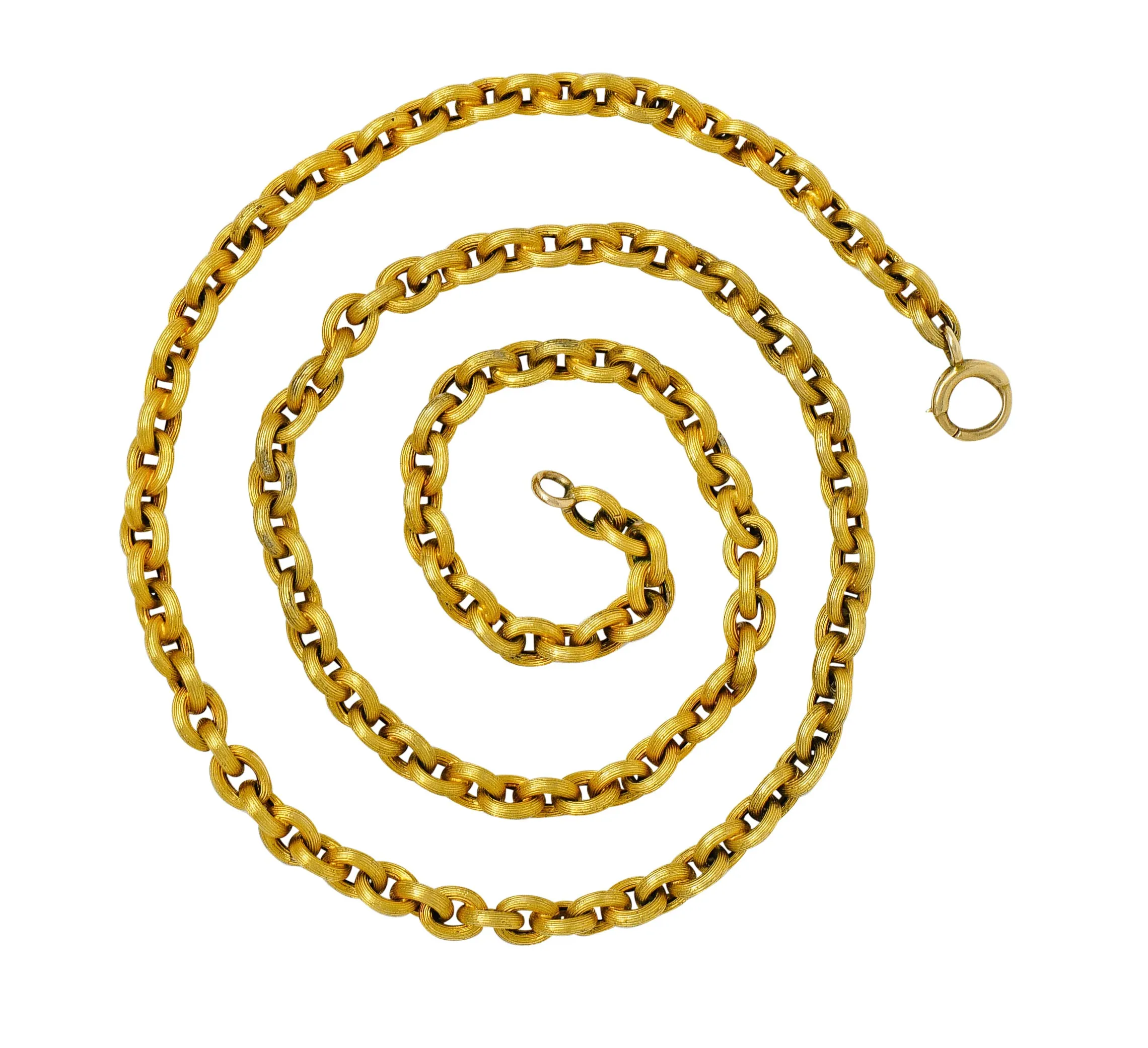 Victorian 18 Karat Gold 19 Inch Cable Chain Necklace