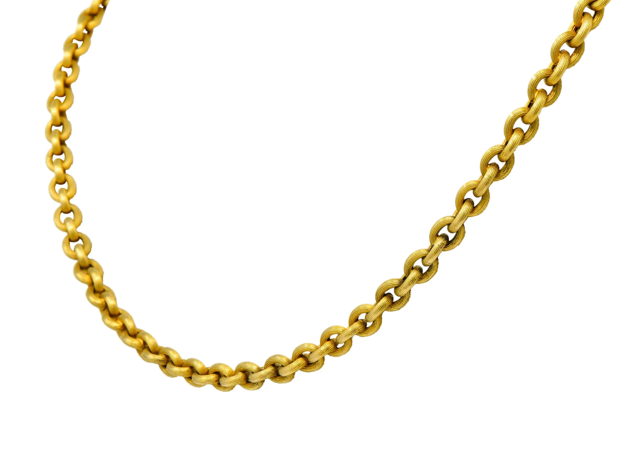 Victorian 18 Karat Gold 19 Inch Cable Chain Necklace