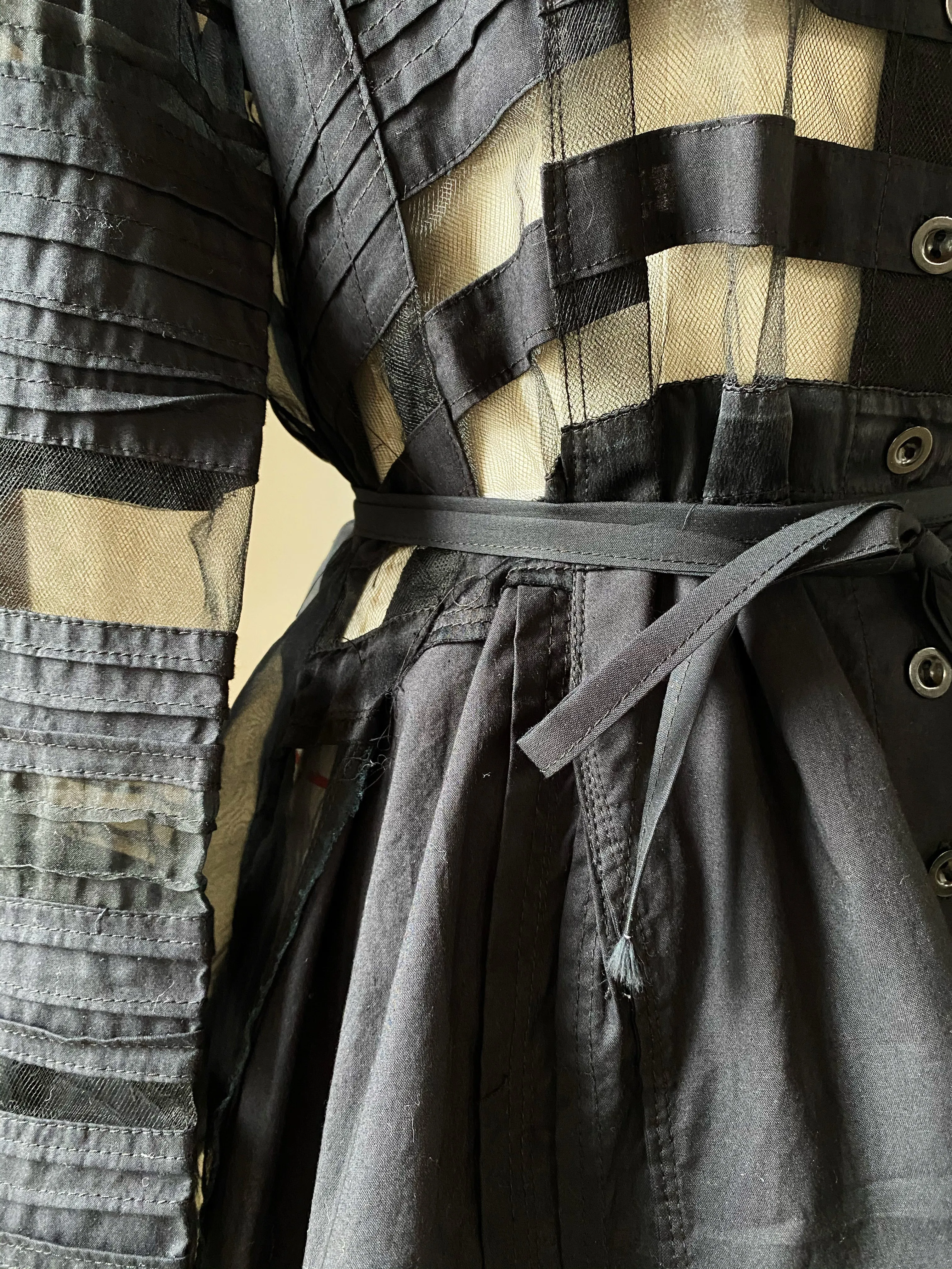 victorian hand pin tucked and patched shirt jacket