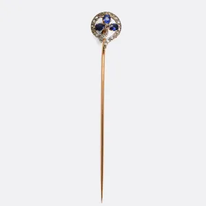 Victorian Sapphire & Diamond Stick Pin