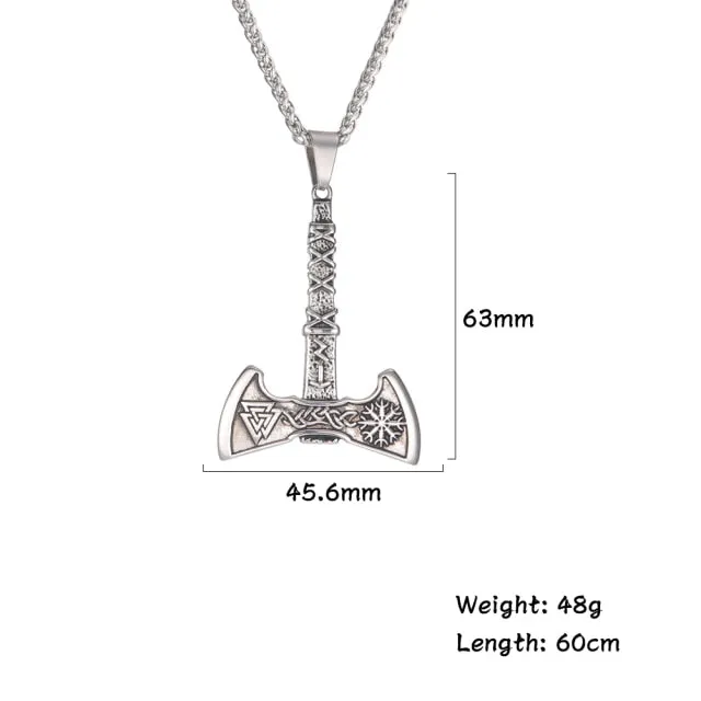 Viking Double Axe Necklace or Single Axe of Stainless Steel