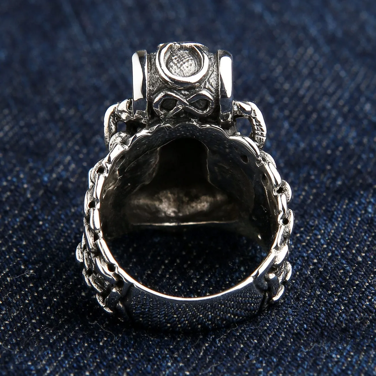 Viking Thor's Hammer Sterling Silver Men's Biker Ring