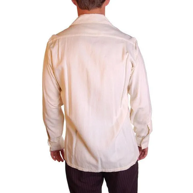 Vintage Mens Rupert Rhodes Wool Cream Shirt 1950S 38-40 Chest