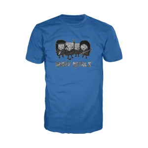 Weird Science Heavy Metals Official Men's T-shirt (Royal Blue)