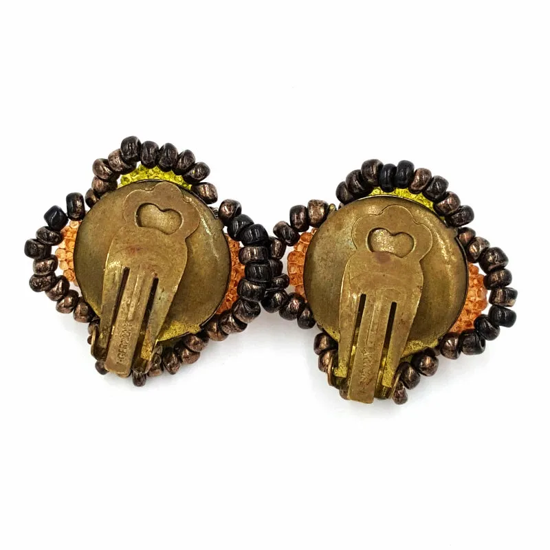 West Germany Vintage Necklace and Earring Set with Autumn Leaf Brooch