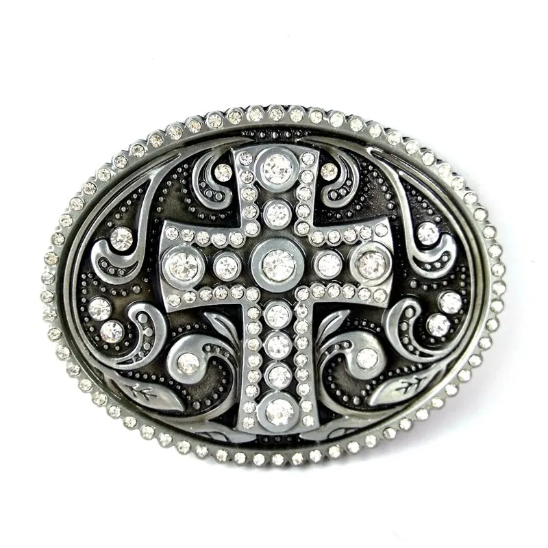 Western belt buckles for Women vintage cross belt Buckle with rhinestone custom belt accessories metal buckle cowgirl clip