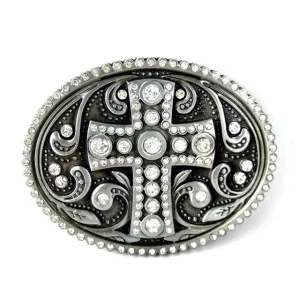 Western belt buckles for Women vintage cross belt Buckle with rhinestone custom belt accessories metal buckle cowgirl clip