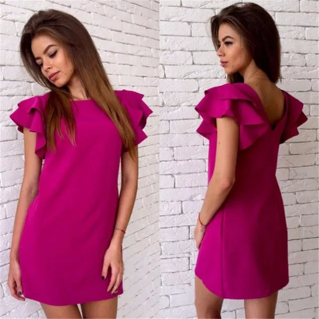 Women Sexy Backless Butterfly Sleeve Dress