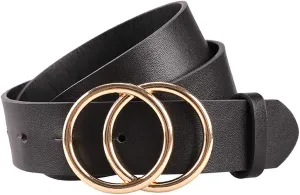 Women's Leather Belt Fashion Faux Leather Waist Belts For Jeans and Dress