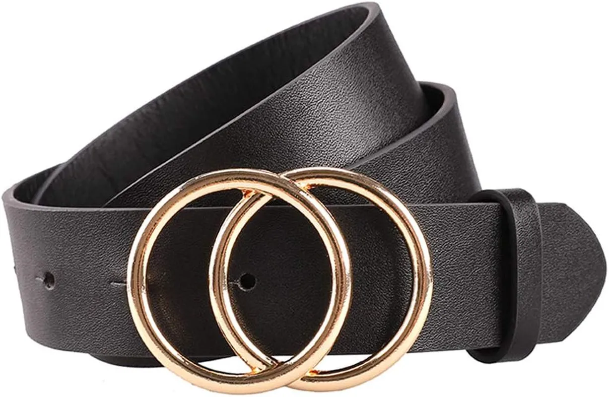 Women's Leather Belt Fashion Faux Leather Waist Belts For Jeans and Dress
