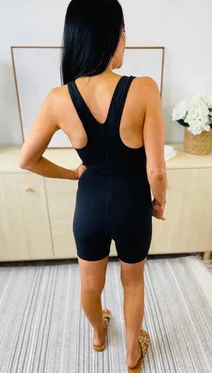 Women's Mono B | Racerback V-Neck Shortsie | Black