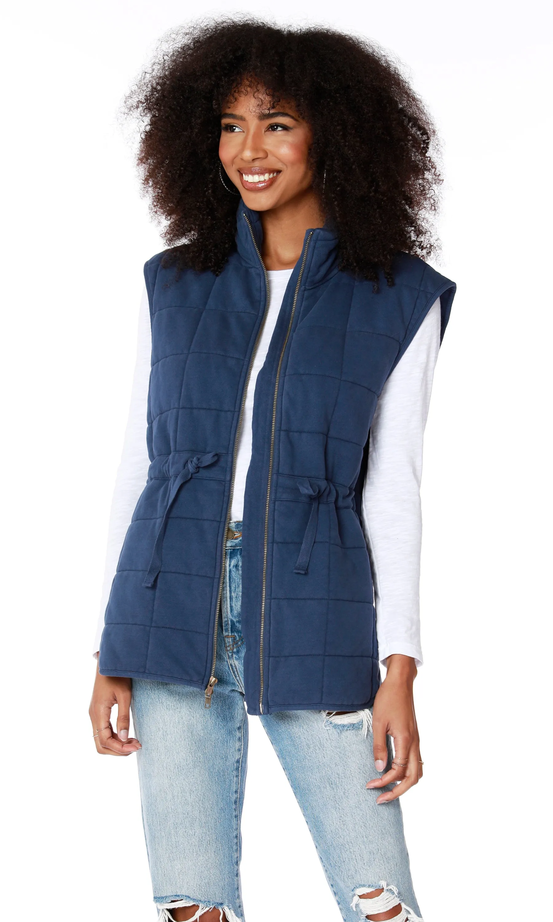 ZIP UP VEST-COAST BLUE